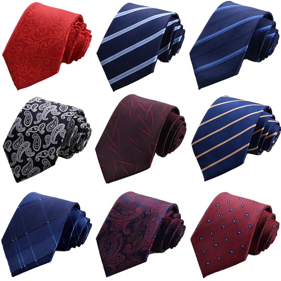 

GUSLESON New Design 8cm Classic Tie For Mens Solid Stripe Printing Necktie Men Formal Business Wedding Dress Accessory Gift Ties