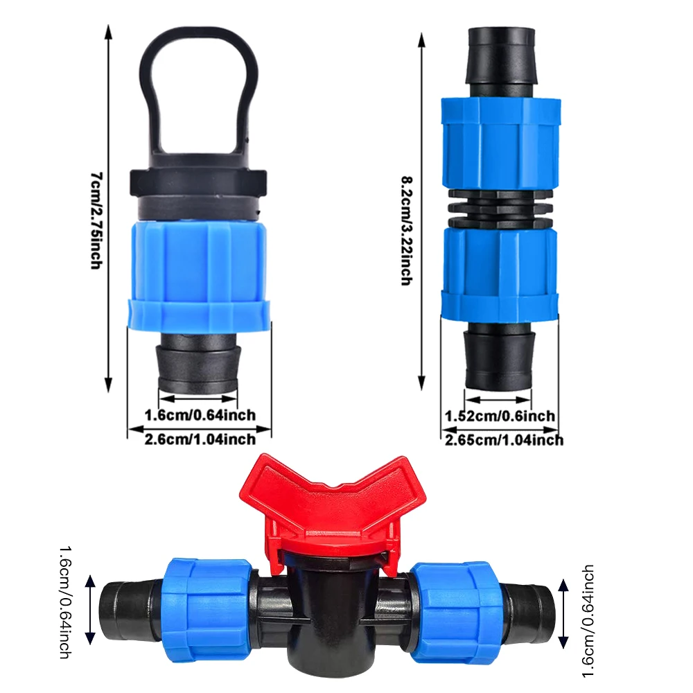 Nawadniania kropelkowego uniwersalny zawór odcinający sprzęgło ochraniacze na łokcie zaślepka 1/2 Cal uniwersalny Adapter kroplówki rury armatura