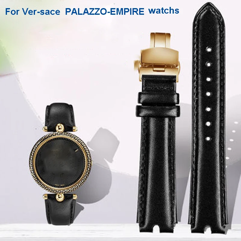 16mm U-shaped interface leather watchband for female  substitute for Versac-e PALAZZO-EMPIRE Medusa watchs