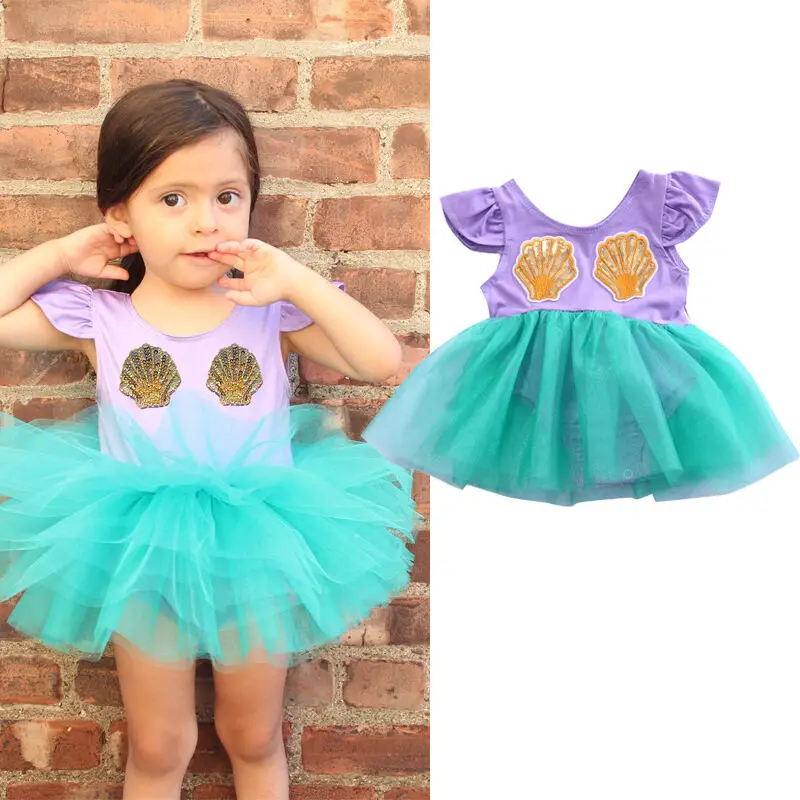 PUDCOCO Hot Summer Newborn Baby Kid Girls Sequins Romper Patchwork TuTu Dress Outfits 0-18M