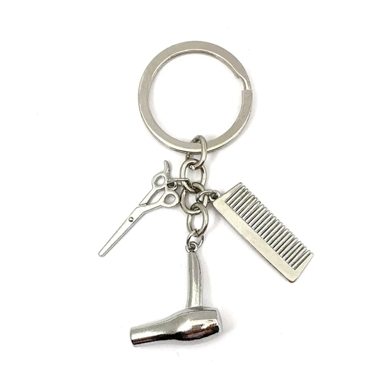 Щетка-для-волос-брелок-для-ключей-парикмахерские-ножницы
