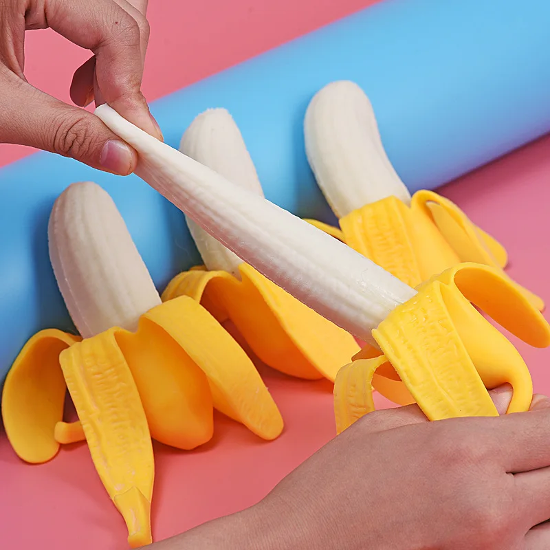 1Pcs Cute Squishy Banana TRP Elastic Simulation Banana Slow Rising Squeeze Antistress Toy For Children