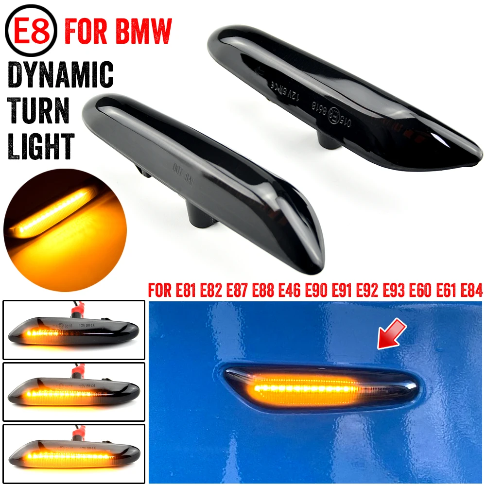 

LED Side Marker Lamp Dynamic Signal Light For BMW E60 E61 E90 E91 E92 E93 E81 E82 E87 E88 E46 X3 E83 X1 E84