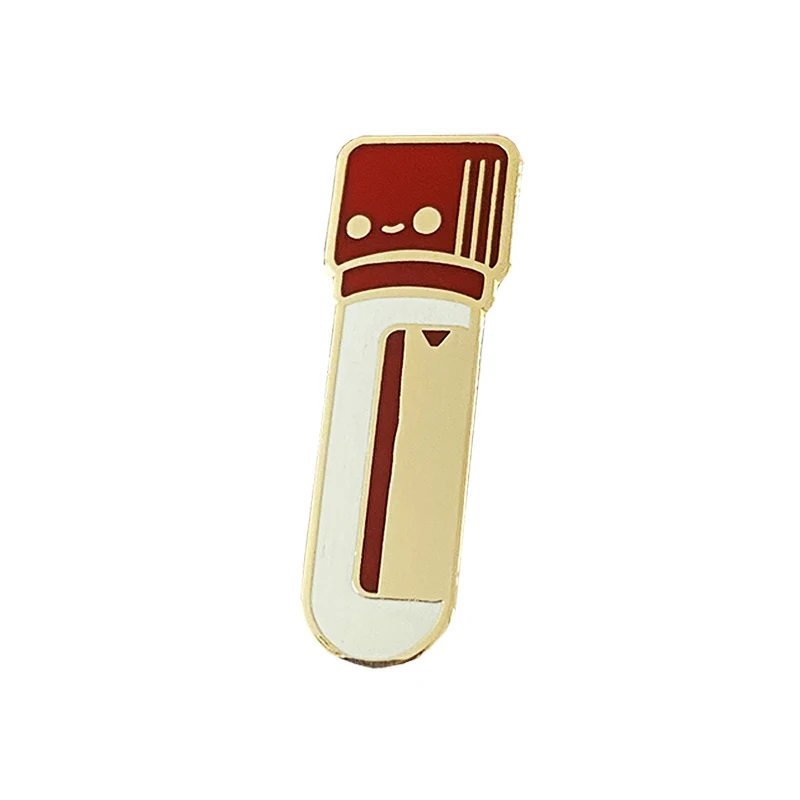 Warehouse Red And White Cartoon Cute Lapel Pin Manufacturer Wholesale French Collection Hard Enamel Zinc Alloy Badge For Gift