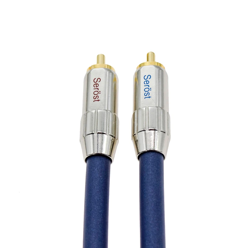 Serost kabel HIFI RCA Mi-1F 99.9999% OFC + OFC penguat CD Audio demam berlapis perak kabel Audio RCA ketepatan tinggi