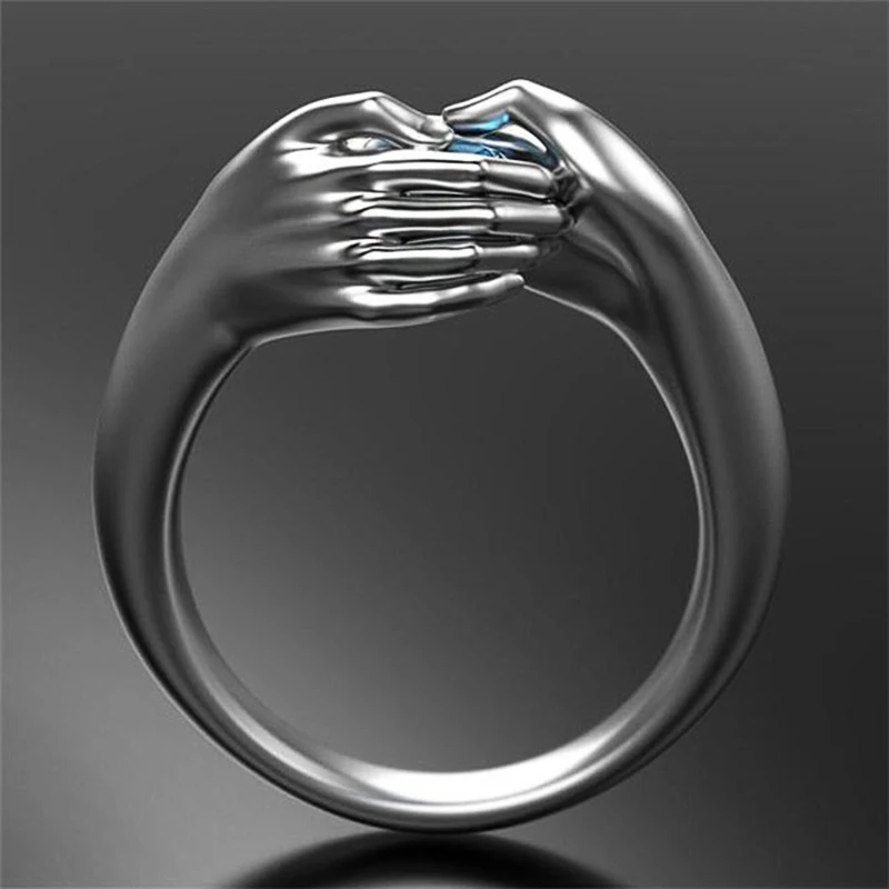 CAOSHI Trendy Female/male Punk Style Finger Rings with Delicate Two-handed Design Fashionable Accessories Jewelry for Party