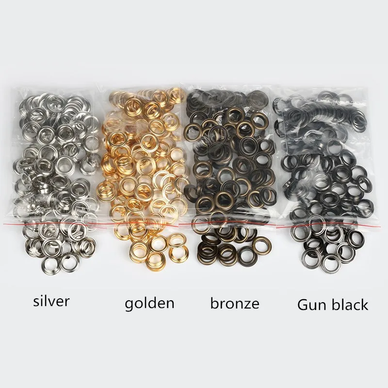 AIJJU 100Sets 3.5mm -10mm Metal Eyelets with Grommet for Leathercraft Shoe Belt DIY Scrapbooking Cap Bag Tag Clothes Accessories