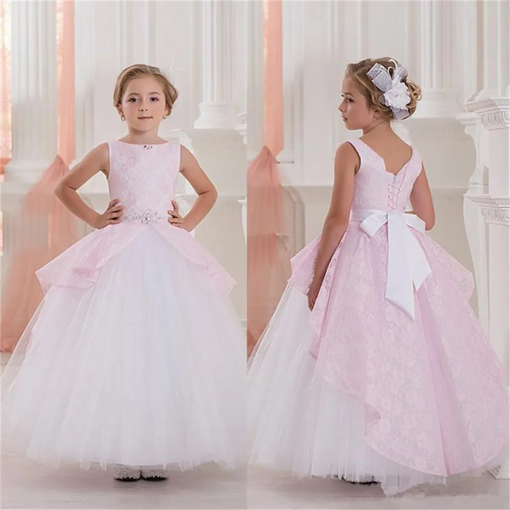 Vestidos de flores para niñas, vestidos elegantes de tul para bodas y desfiles, vestidos de primera comunión