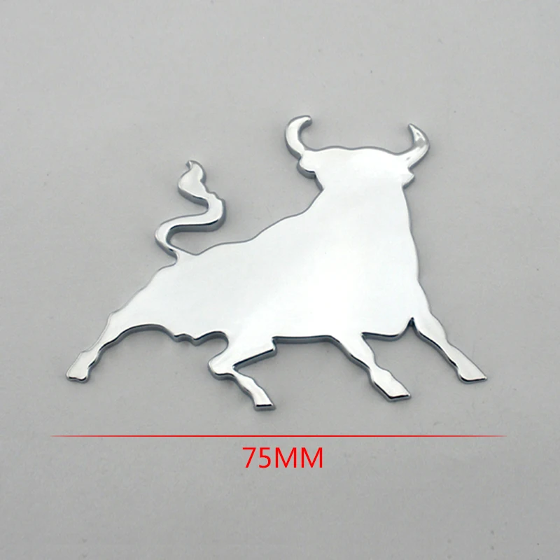 3D Spanish Fight Bull Chrome Sticker Self Adhesive Car / Van Emblem Logo Toro Badge