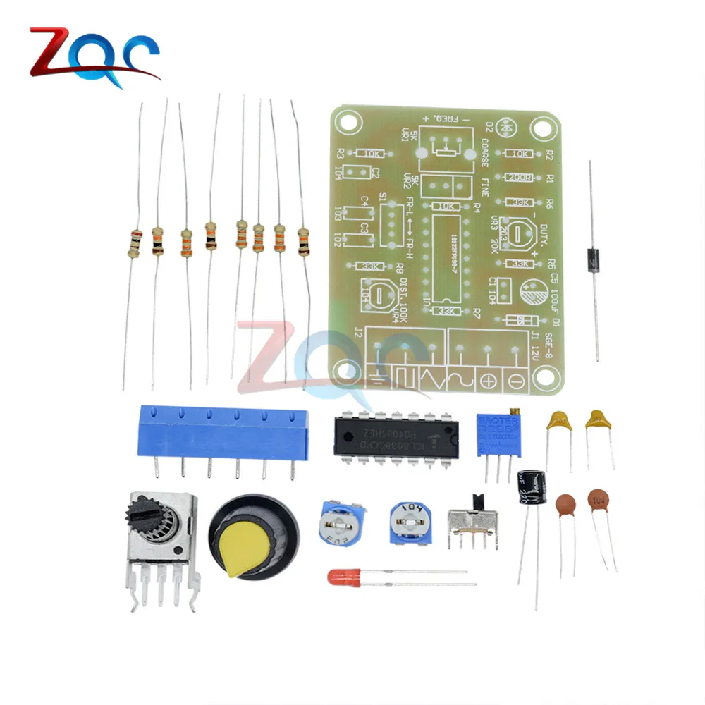 1 Set ICL8038 Monolitico Funzione Generatore di Segnale Modulo Kit FAI DA TE Sine Quadrato Triangolo