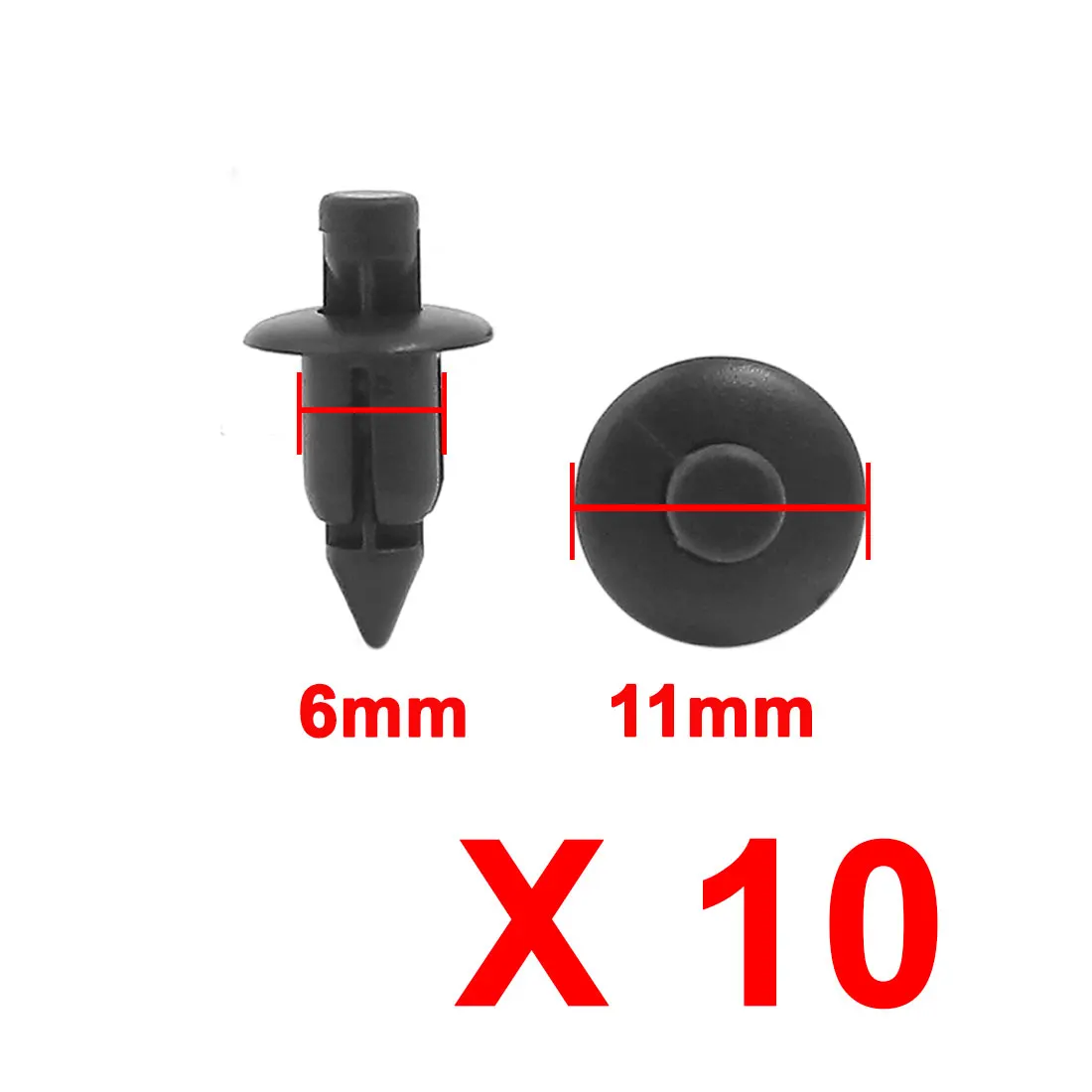 X Autohaux 10/50/100pcs Auto Gray Bumper Fender Plastic Rivets Retainer Clip Fit Hole 6/7/8/9mm Repairs Tools Car Accessories