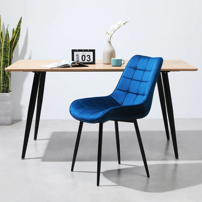 1 piece Chilli Square Chair with Black metal legs, green velor seat Modern Design 46x55x89cm