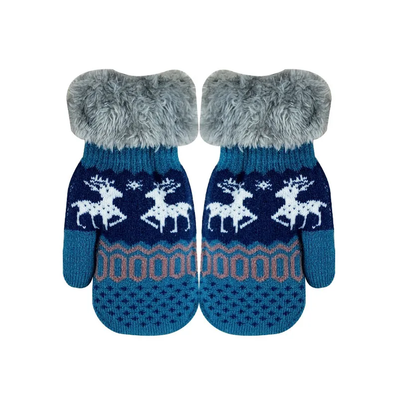 Gants de Noël chauds en velours pour enfants, mitaines Elk, accessoires pour tout-petits, enfants, filles, garçons, tout-petit, hiver, 6-13 ans