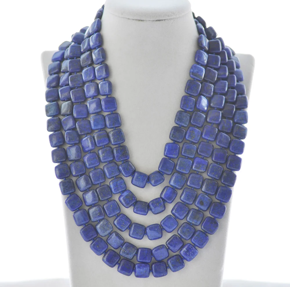 

MTC·STAR Z10222 33"-100" 12mm Natural Square blue lapis lazuli Necklace