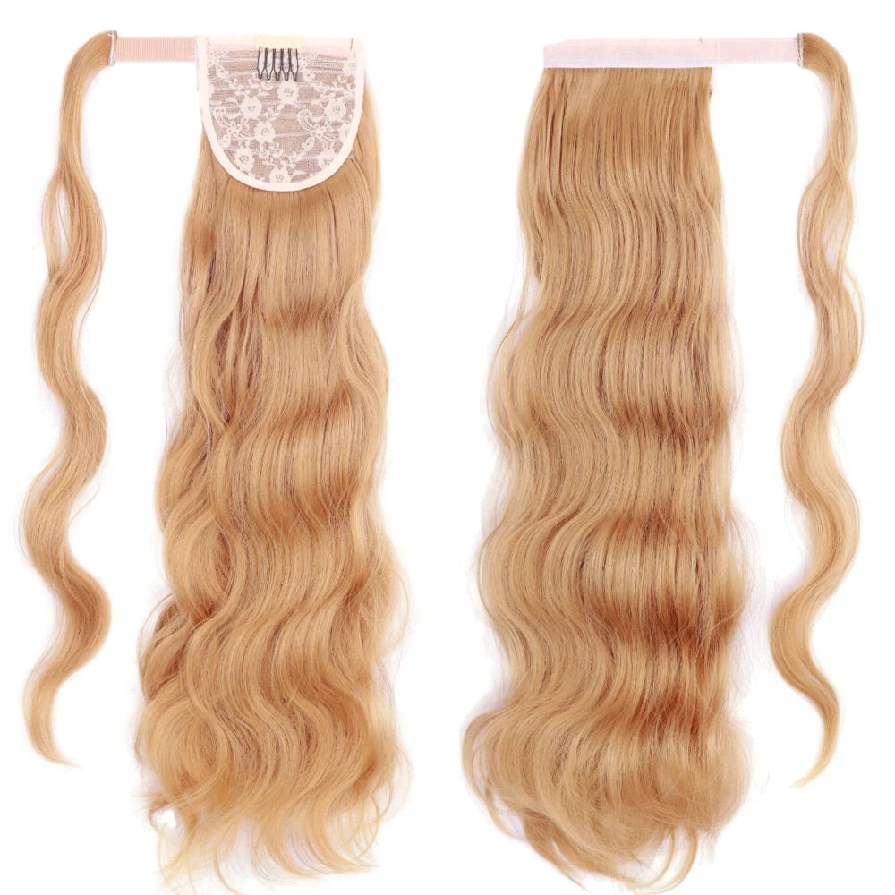 XINRAN – Extensions de cheveux synthétiques à Clip pour femmes, queue de cheval ondulée, noire, Blonde et rouge
