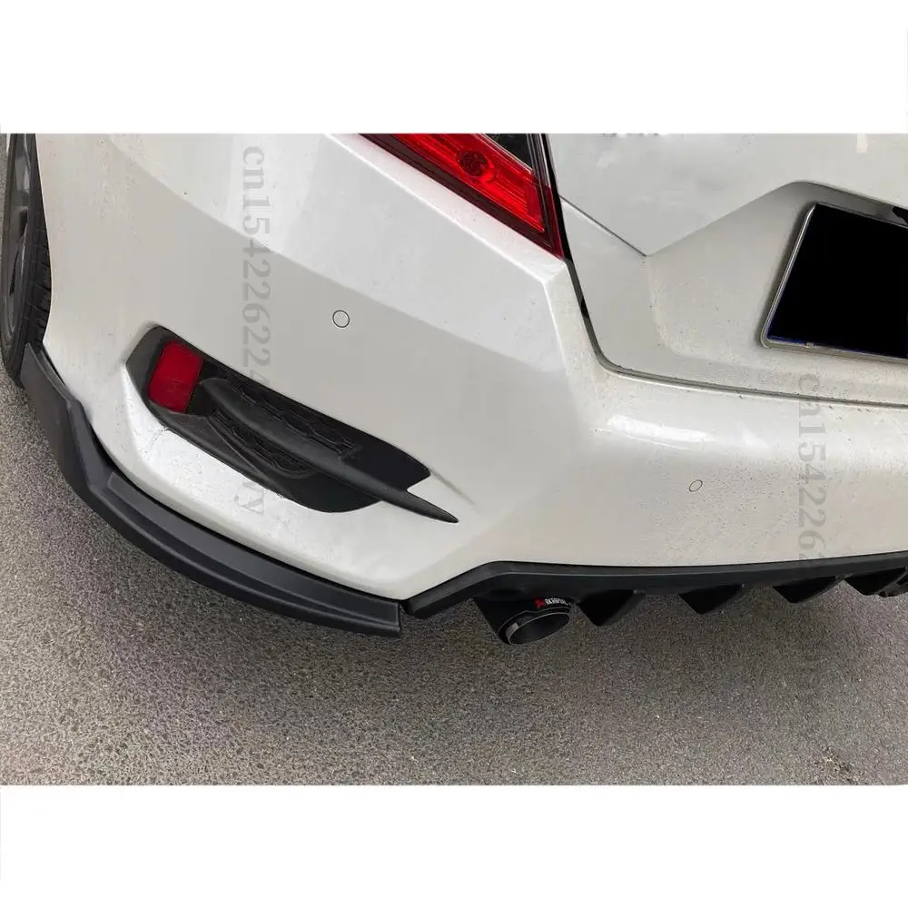 Rear Bumper Diffuser Lip Exhaust Pipe Splitter Cover Exterior Part Spoiler Deflector For Honda Civic 10th Gen 2016-2020 Sedan