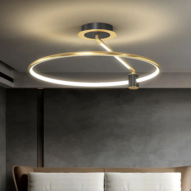 Minimalist Bedroom Ceiling Lamp Modern Ring LED Ceiling Lamp Creative Nordic Style Master Bedroom Study Room Led Lights for Room