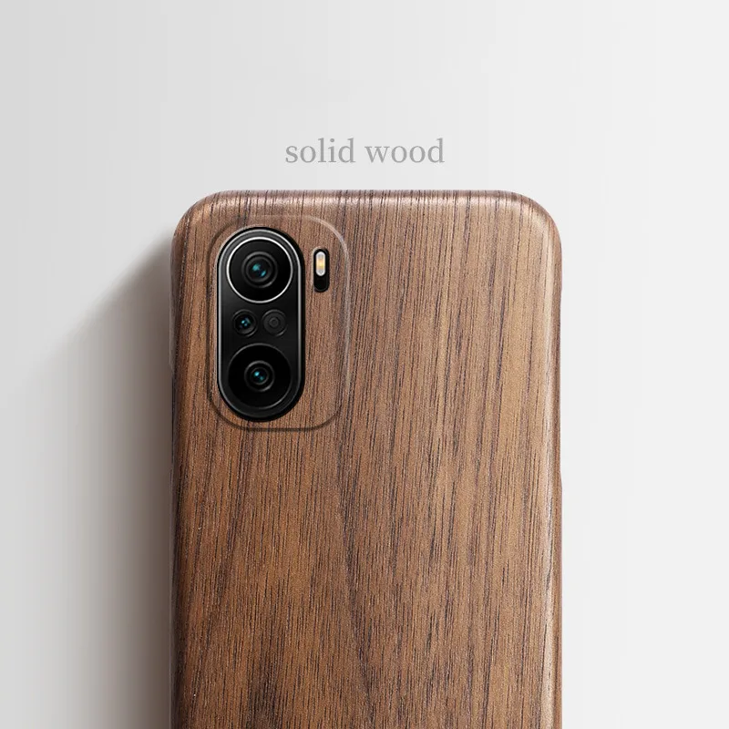 For Xiaomi POCO F3 Redmi K40/ K40 Pro walnut Wood Rosewood Real wooden Hard Back Case Cover