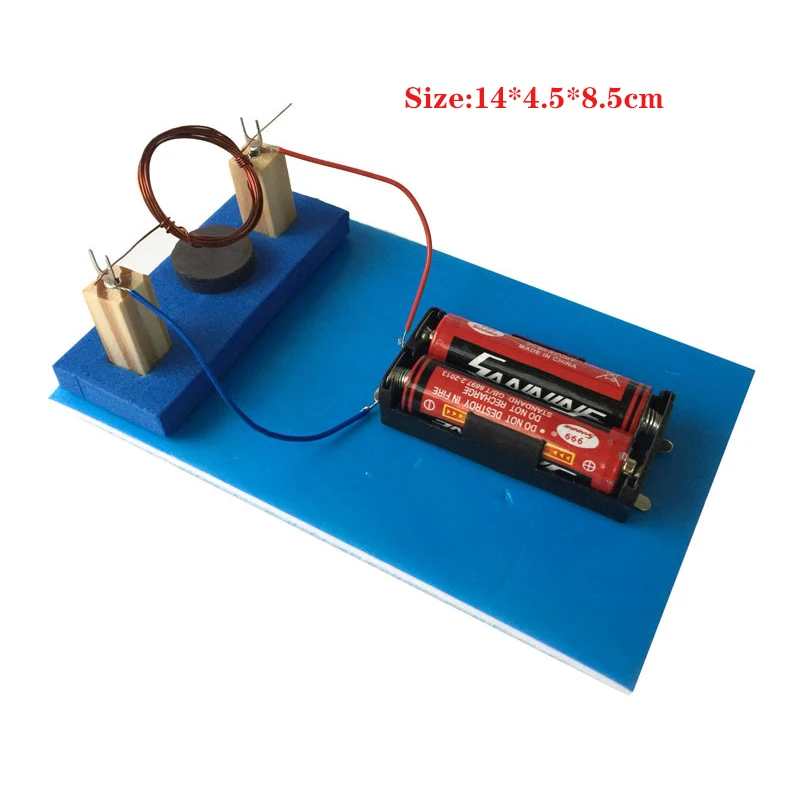 Motor eléctrico de CC para estudiantes, herramienta de producción física, equipo de experimentos de ciencia, Material azul de Control fácil, juguete