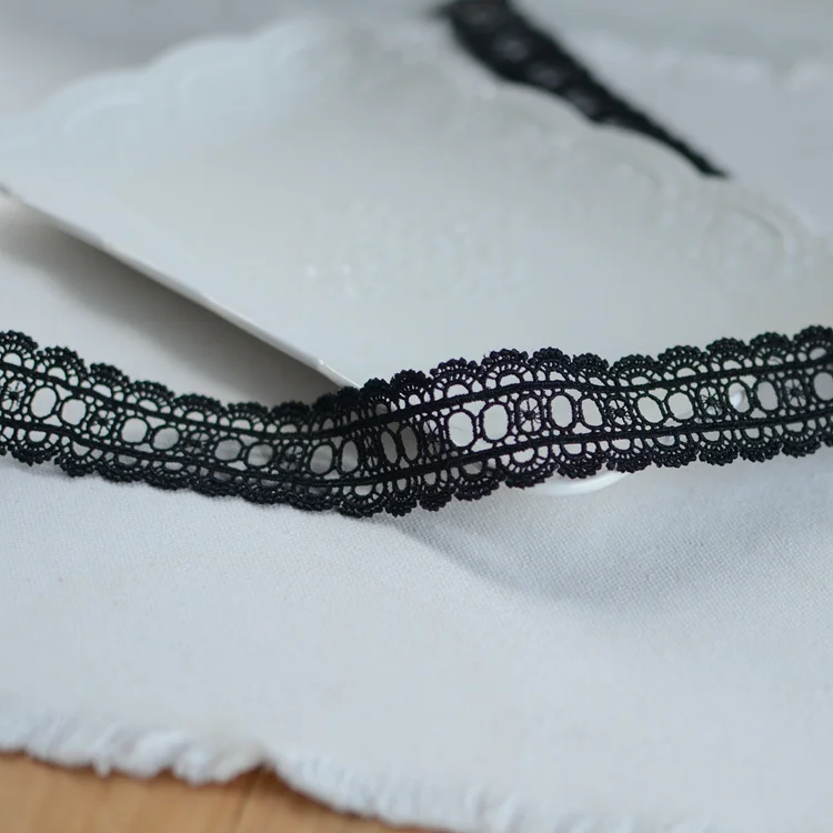 3CM Wide White Black Cotton Polyester Hollow Embroidery Lace Fabric Collar Neckline Cuffs Trim Apparel DIY Sewing Applique Decor