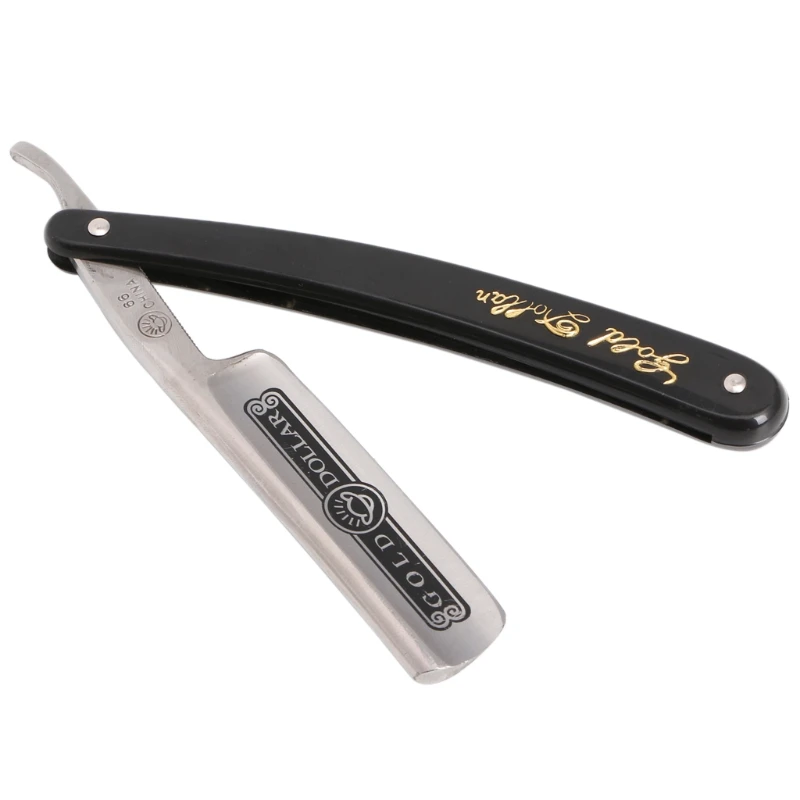 Pro Gold Dollar Shave Knife 66 Straight Edge Barber Razor Folding Hair Shaving