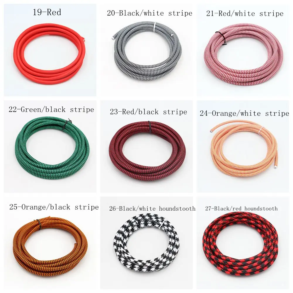 2m 3m 5m 10m 250V 2 Core 0.75mm2 Textile Electric Wire Fabric Cloth Braided Flex Cable Vintage Lamp Cord