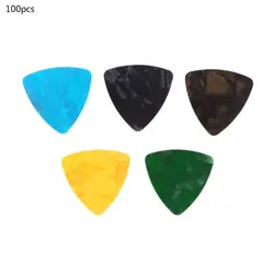 Guitar Pick Plectrum 100pcs Celluloid Instruments 0.46mm Random Color