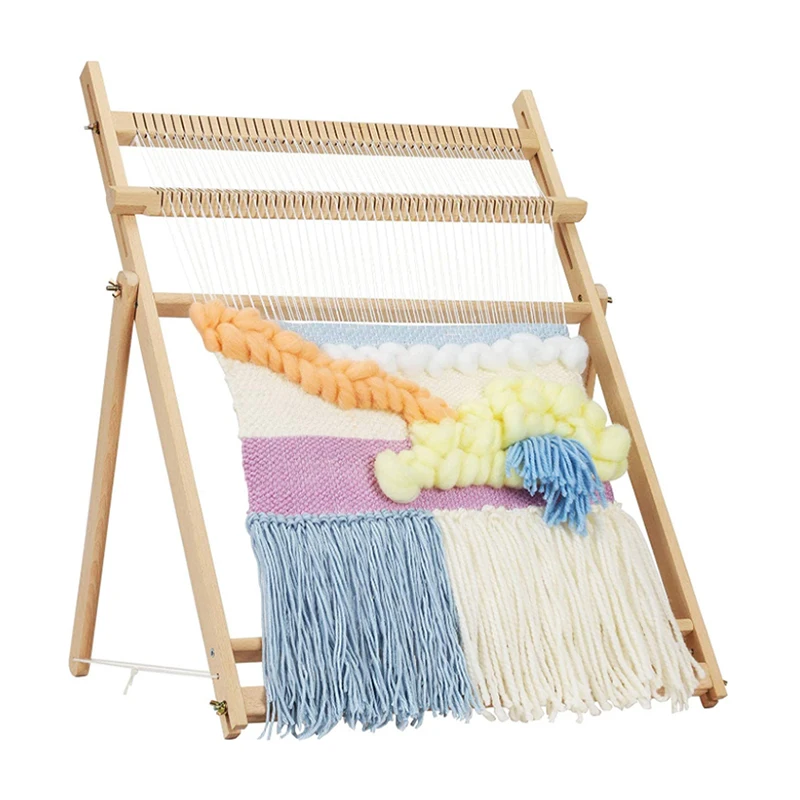 Solid Wood Tapestry Knitting Machine Weaving Loom with Stand Arts & Crafts Frame Loom for Beginners Craft Supplies