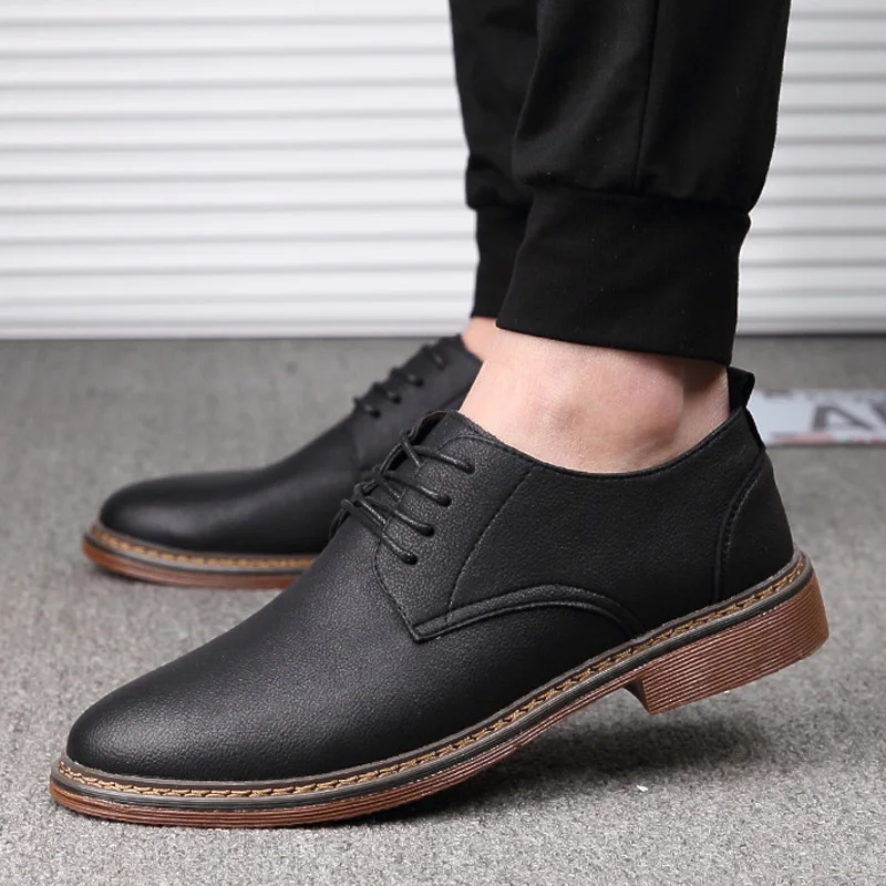 

Pop Casual Shoes Men Leather Brogue Footwear Men Business Shoes Soft Comfortable Nice Brand Male Brogues British Style A1718