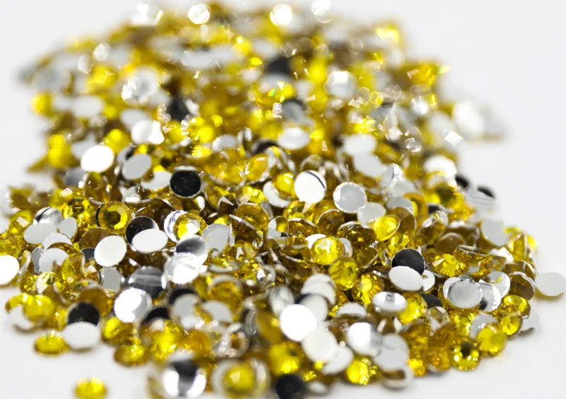 

Citrine Color 3~6mm Factory Flatback стразы Resin Non hotfix Rhinestones in Bulk Package Plastic Nail Art Decoration for Garment