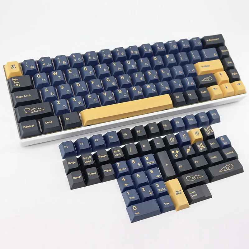 119 Kunci Biru Samurai Keycaps PBT Keycap Cherry Profil Mekanik Keyboard Penutup Kunci