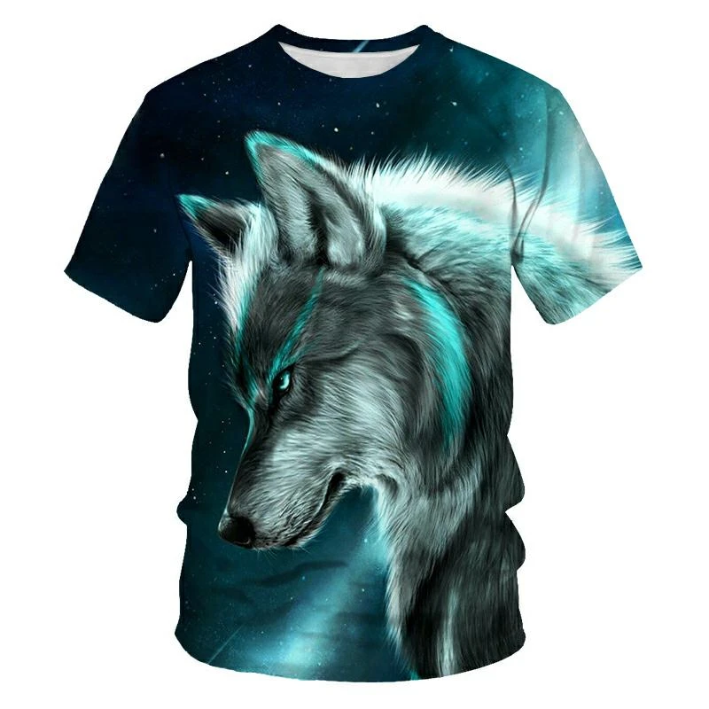 

Men's New Summer Personalized T-Shirt Wolf Print T-Shirt 3D Men's T-Shirt Novelty Animal Tops T-Shirt Men's Short Sleeve