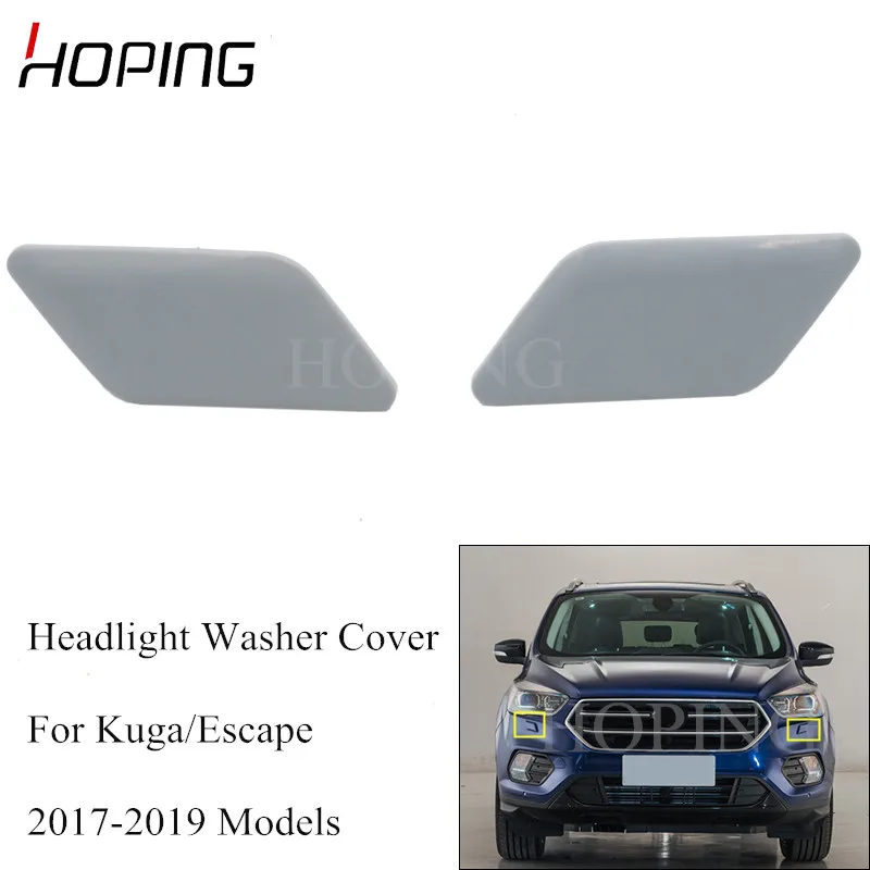 Hoping Left Right Car Headlight Washer Nozzle Cover Cap For FORD For Kuga Escape 2017 2018 2019  HeadLamp Water Spray Jet Lid