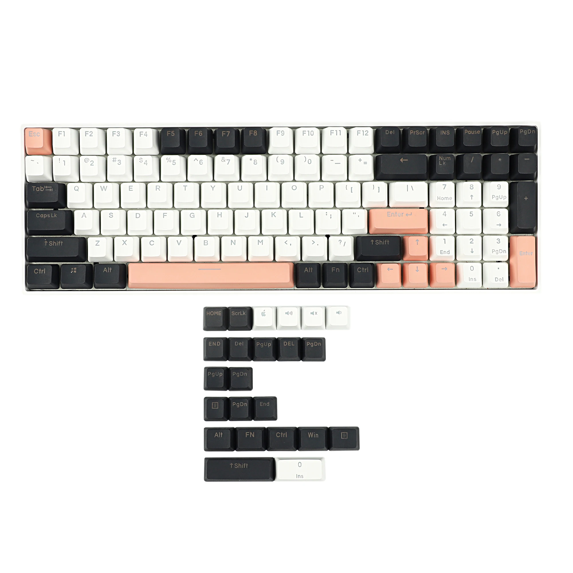 108 122 YMDK Double Shot Olivia Backlit Keycaps PBT OEM Profile Keycap For MX Mechanical Keyboard 104 87 84 68