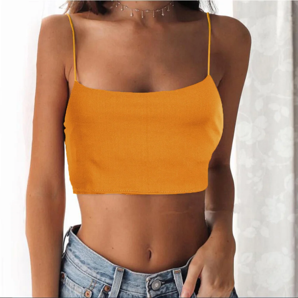 Tops de tubo con hombros descubiertos para mujer, sujetador de tirantes, chaleco sin mangas, ropa deportiva informal corta de banda, Tops cortos de verano