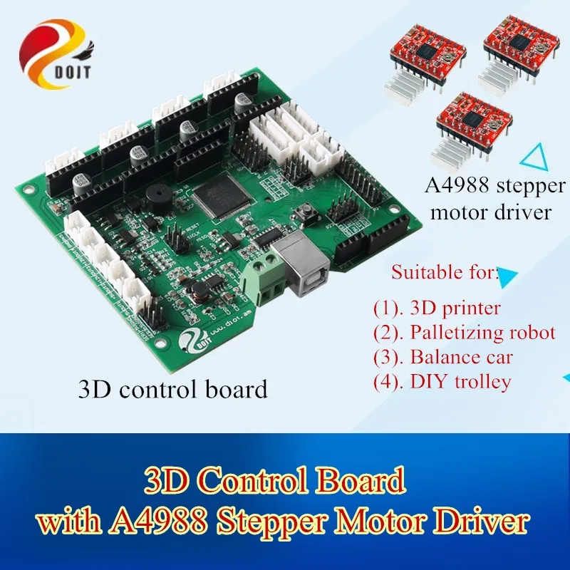 Original DOIT-ARM 3D Printing Control Board MEGA2560 four-way drive Board A4988 For Robot Arm and Steepper Motor Car Chassis