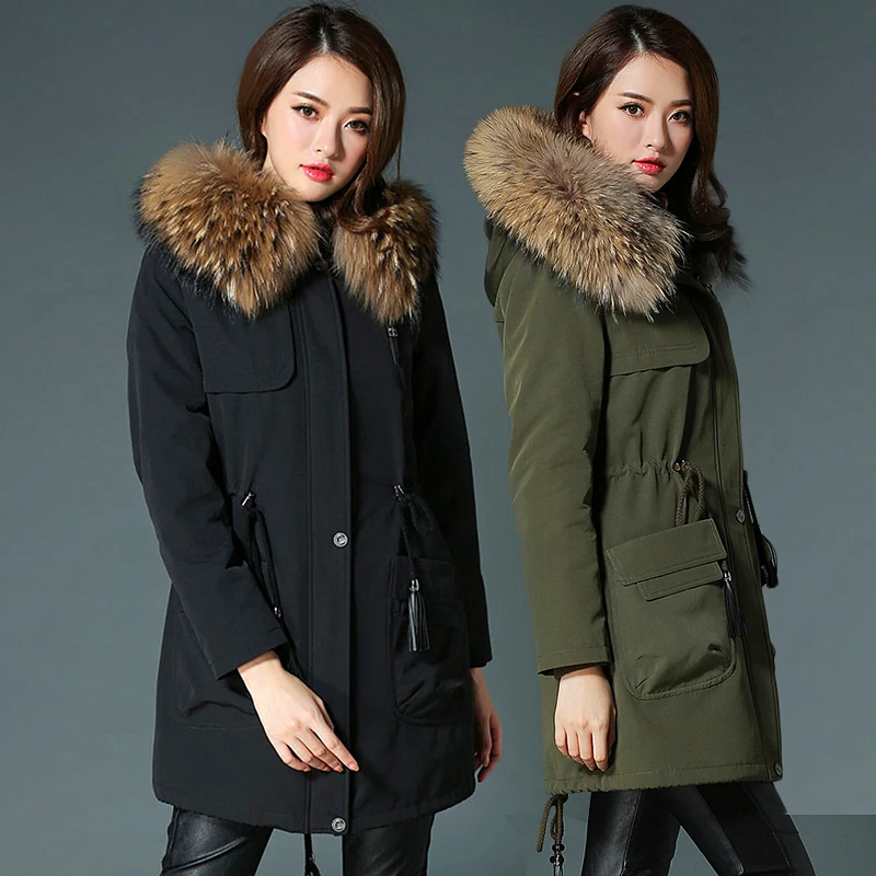 

Real Fur Coat Women Rex Rabbit Fur Coat Raccoon Fur Collar Winter Coat Women Real Fur Parka for Women Clothes 2020 D2501 YY258