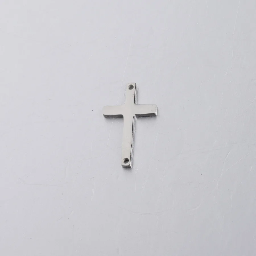 Fnixtar Kleine Cross Charm Spiegel Gepolijst Rvs Christus Cross Bedels Diy Jewerly Craft 11*18Mm 20 stuk/partij