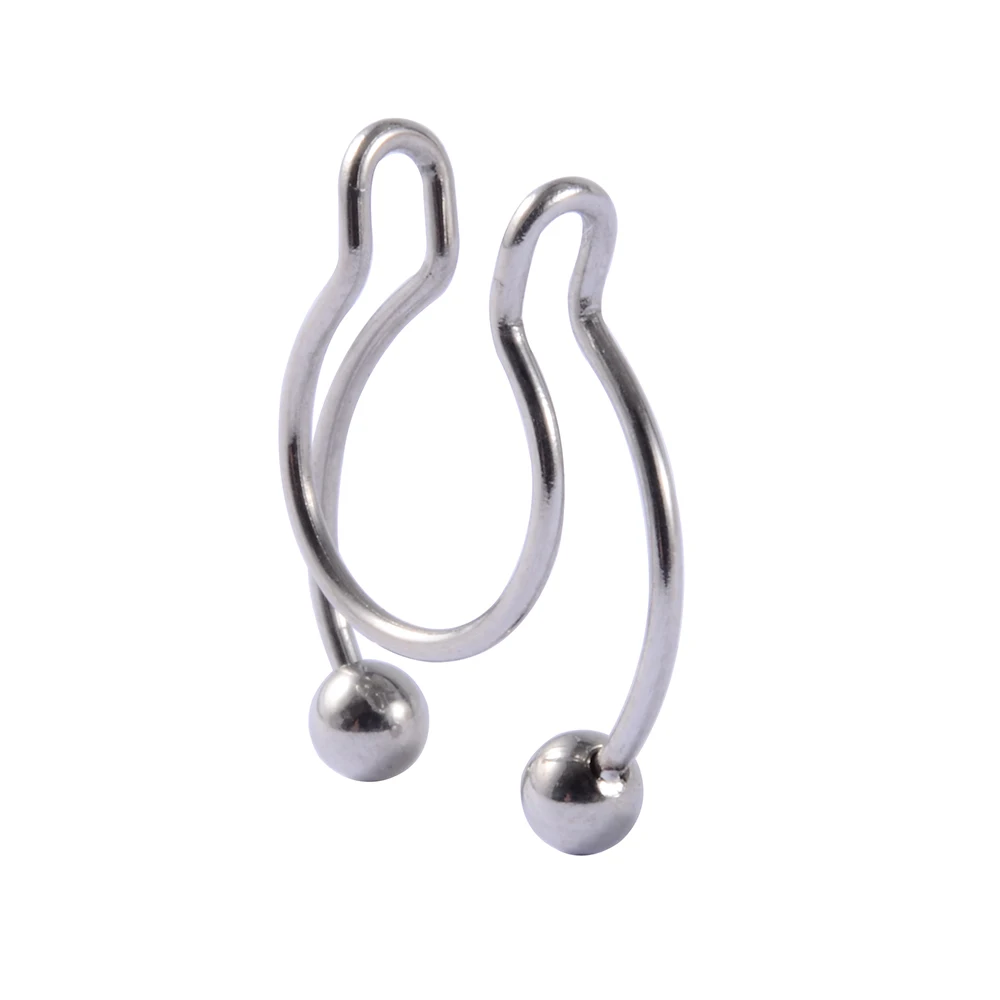 1Pcs Stainless Steel Fake Nose Ring Hoop Septum Rings Clip Lip Ring Earrings Ear Studs Helix Lobe Tragus Cartilage Piercing Body