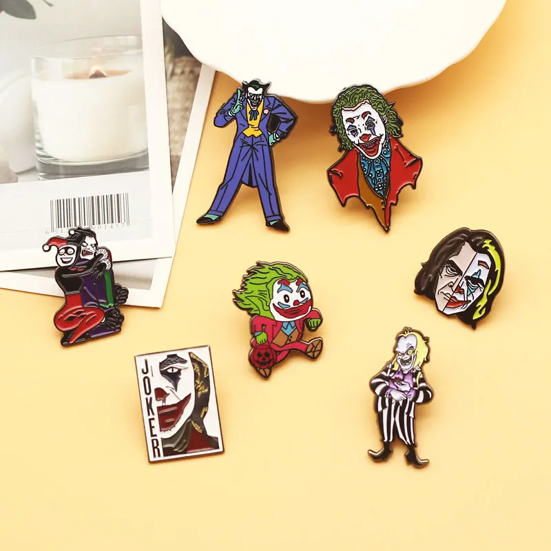 Halloween clown Enamel Pins Funny Jaquan Metal Cartoon Brooch Backpack Hat Bag Collar Lapel Badges Women Fashion Jewelry Gifts