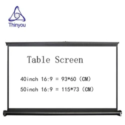 Thinyou Protable 40inch 50inch Universal Home Cinema Projector Screen Pull-Up Pull-Down Office Business Outdoor Travel