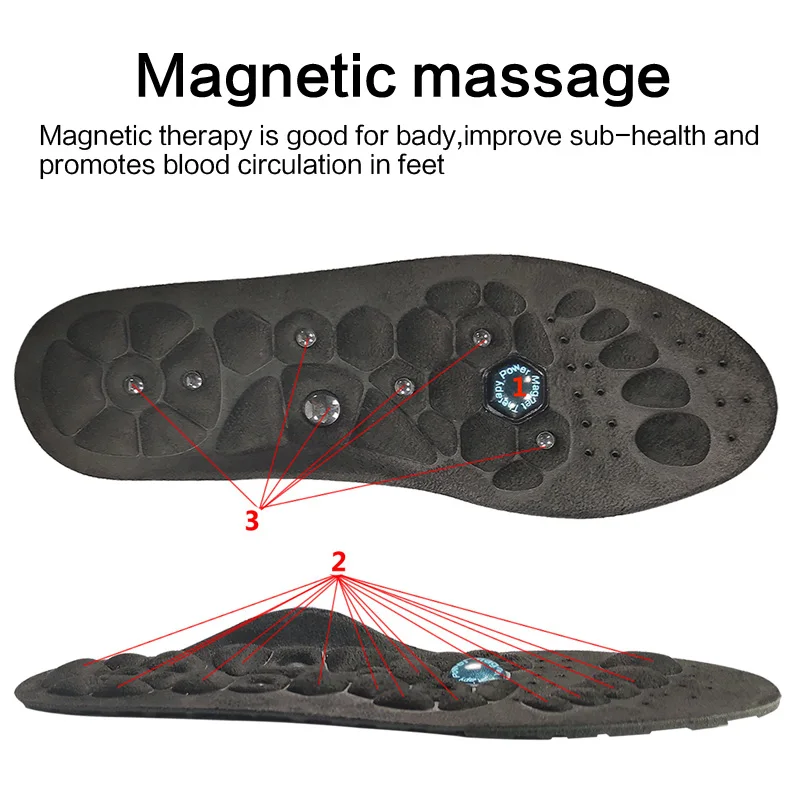 Plantillas de masaje magnético para terapia de acupresión de pies, reflexología, alivio del dolor, masajeador de salud, soporte para arco, suelas de zapatos, inserciones