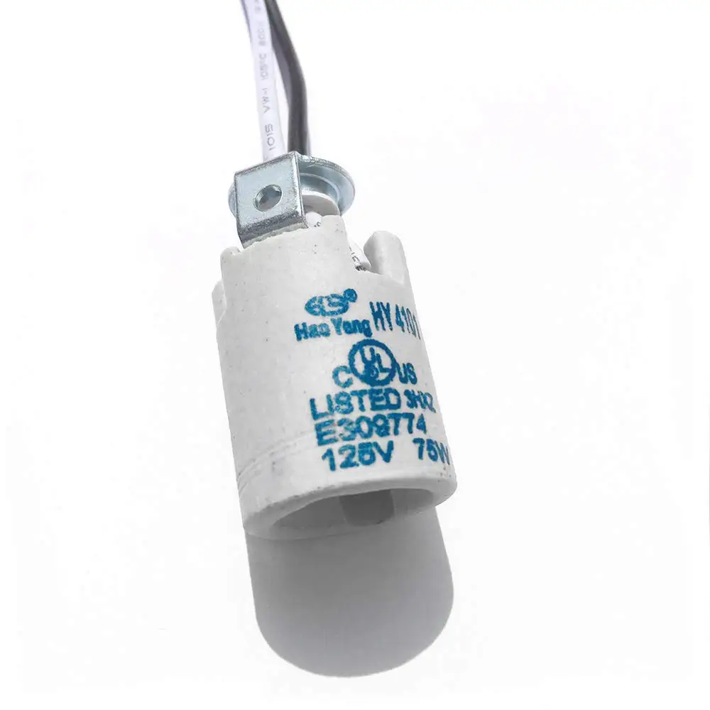 10pcs/lot E12 Lamp Socket, Ceramic Lamp Base With 18cm Cable and M10 Bracket, High Quality