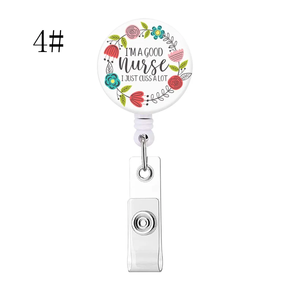 Doctor Nurse Retractable Buckle Clip Card Holder Horizontal Cute Badge Reel Clip Cardholder Doctor Nurse Hang credencial