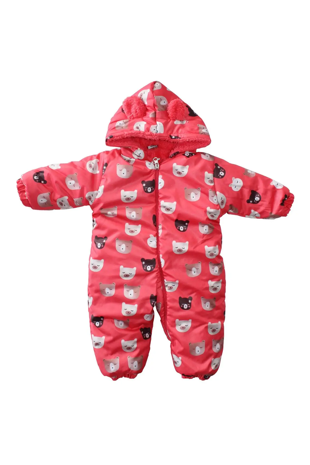 The Teddy Bears Inside Plush cosmonaut Jumpsuit-fuchsia