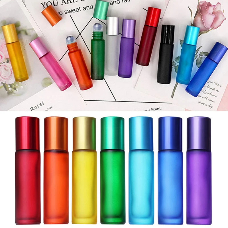 5/10/50 Stück 10 ml Roll-On-Flasche, dickes Milchglas, Parfümflasche, nachfüllbar, leerer Roller, Fläschchen für ätherische Öle – Detail 1