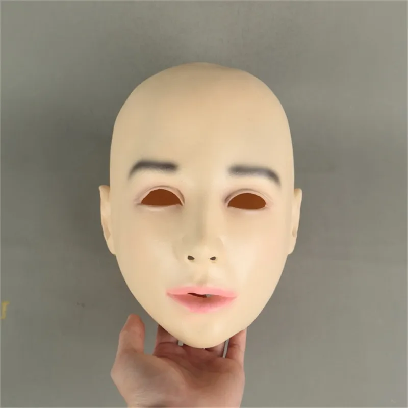 Top Grade!!! Realistic Female Mask Halloween Human Female Masquerade Latex Party Mask Sexy Girl Crossdress Costume Cosplay Mask