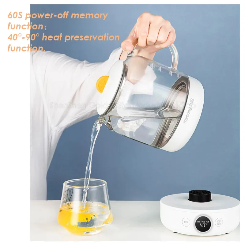 Joyoung K10-D605 Electric Kettle 1L Home Office Health Preserving Pot Multifunctional Glass Temperature Setting Water Boiler