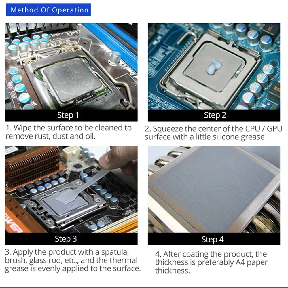 Ampcom熱グリースキット、熱伝導率13.4重量/容積-k、高性能熱化合物、熱ペーストssd cpu、gpu、vga