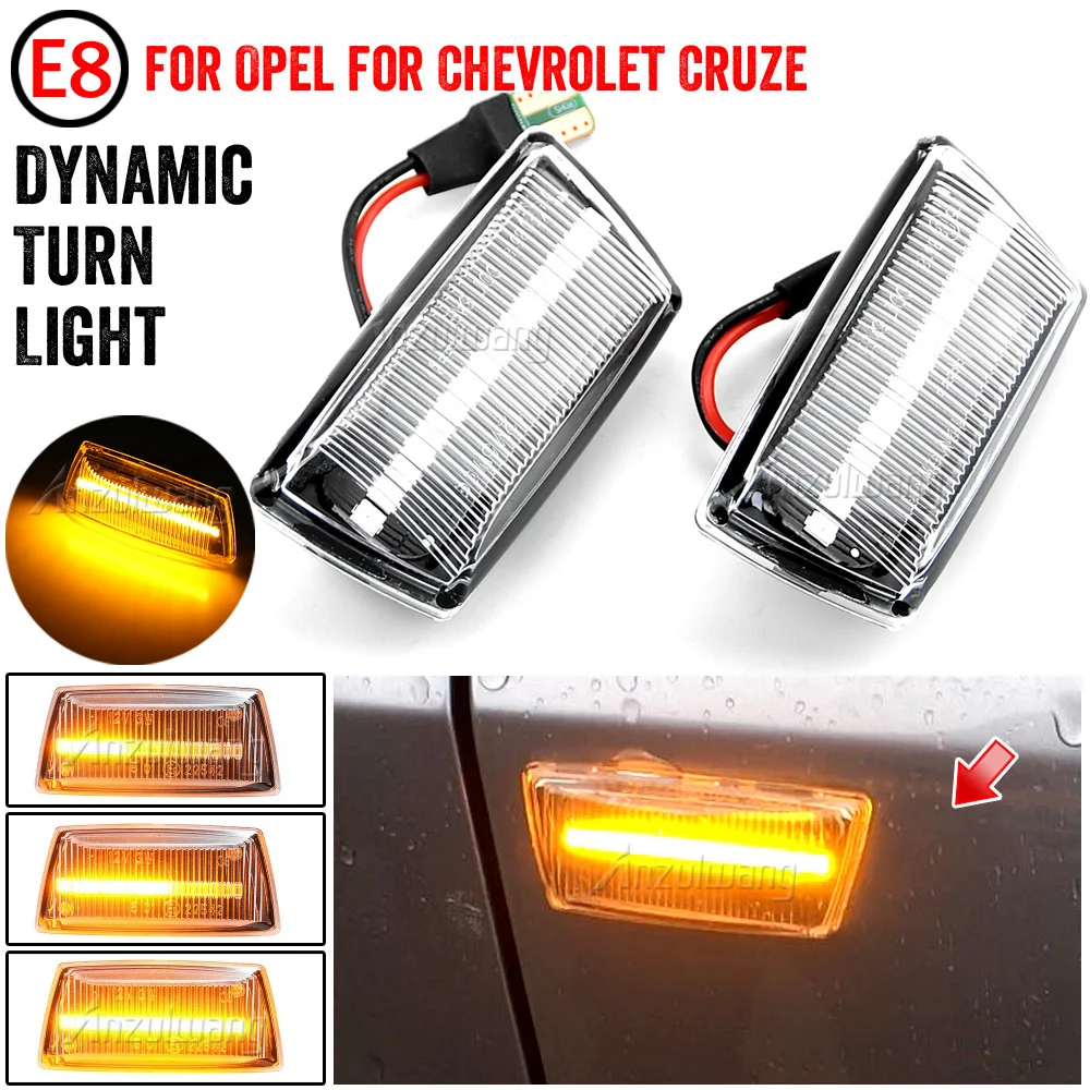 

For Chevrolet Cruze J300 Aveo Orlando Cadillac BLS Opel Astra Zafira Corsa Adam LED Dynamic Turn Signal Side Marker Light